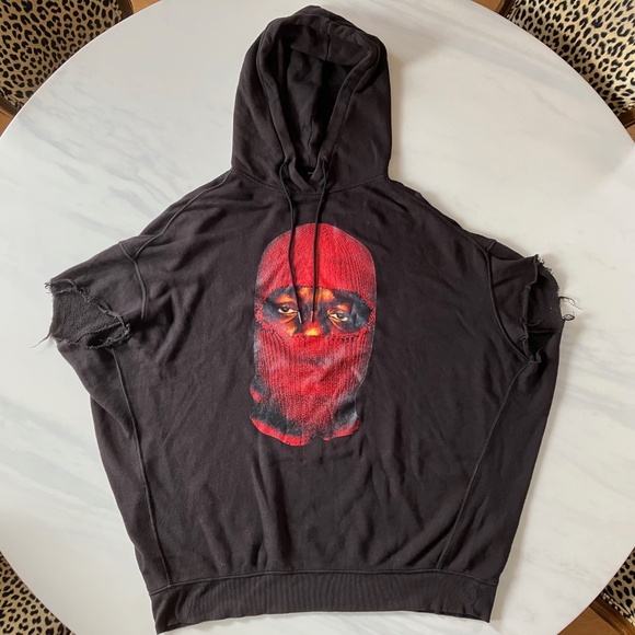 RARE! R13 Distressed Sleeveless Biggie Notorious B.I.G. Hoodie L XL - Picture 4 of 6